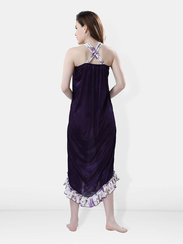 Be You Printed Nightdress With Robe