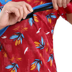 Be You Floral Printed Satin Feeding & Maternity Nightdress