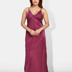 Be You V-Neck Satin Maxi Nightdress With Robe