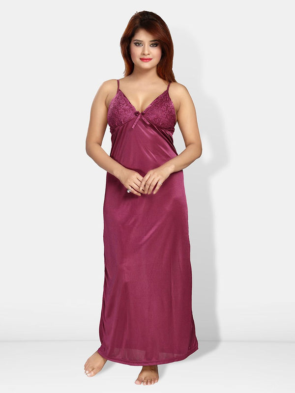 Be You V-Neck Satin Maxi Nightdress With Robe
