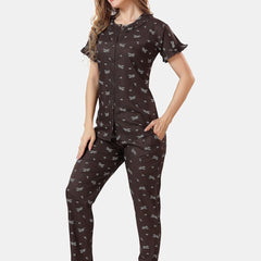 Be You Floral Printed Shirt And Pyjama Night Suit