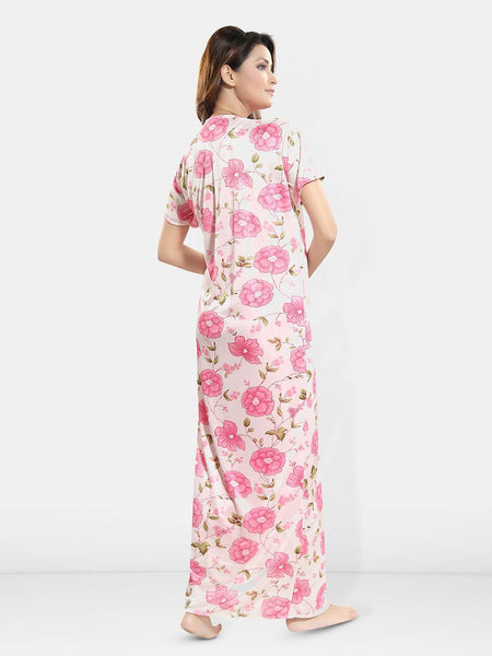 Be You Printed V-Neck Satin Maxi Wrap Nightdress