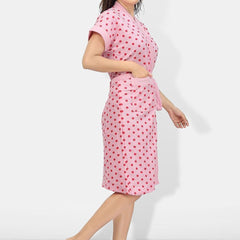 Be You Women Printed Cotton Anti-bacterial Super Soft Bath Robe With Belt