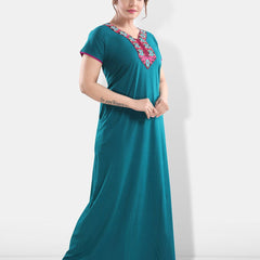 Be You Floral Embroidered V-Neck Maxi Nightdress