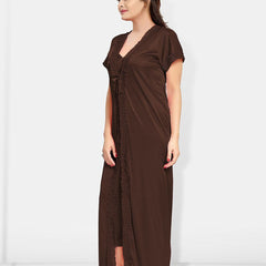 Be You V-Neck Satin Maxi Nightdress With Robe