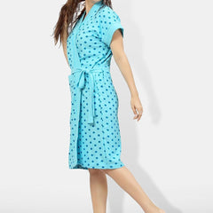 Be You Women Printed Cotton Anti-bacterial Super Soft Bath Robe With Belt