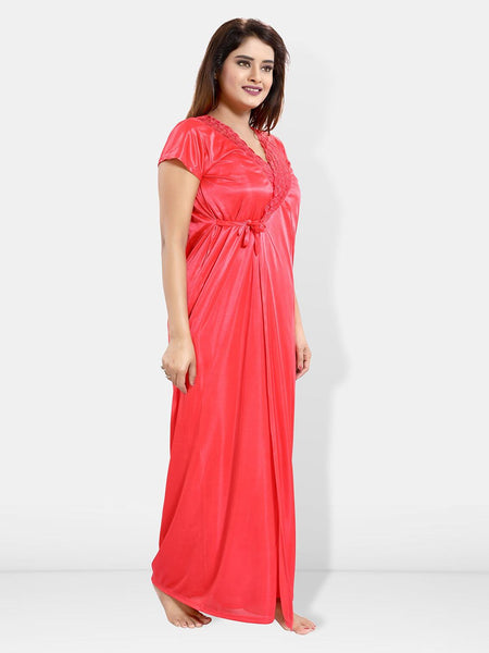 Be You 6 Pieces Satin Maxi Nightdress