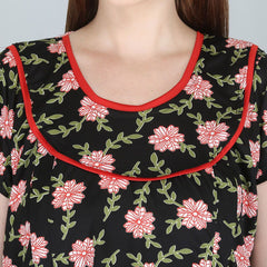 Be You Women Printed Maternity Maxi Nightdress