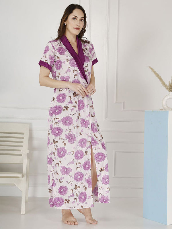 Be You Women Printed Maxi Nightdress