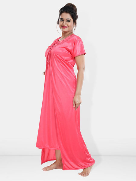 Be You Maxi Satin Wrap Nightdress With Robe