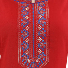 Be You Red Embroidered Maxi Nightdress
