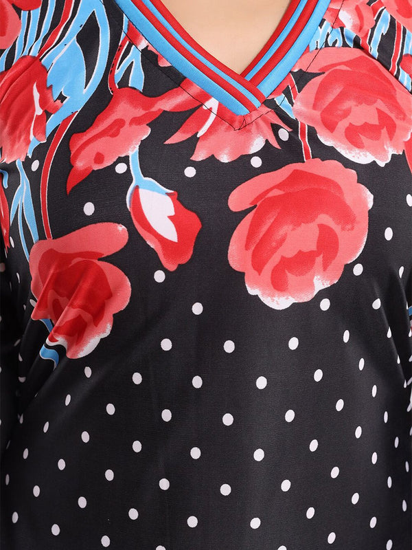 Be You Floral Printed Satin Maxi Nightdress