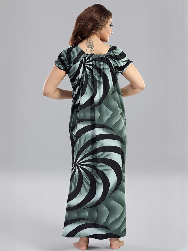 Be You Printed Square Neck Maxi Nightdress