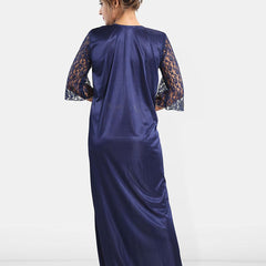 Be You Solid Satin Night Gowns For Women Maxi Nightdress