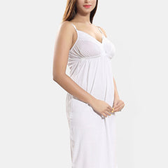 Be You Women Shoulder Straps Lace Pure Cotton Nightdress