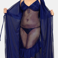 Be You Solid Satin Maxi Nightdress With Robe