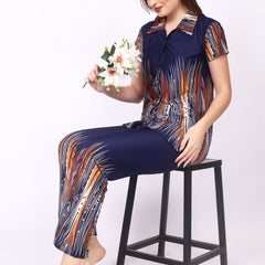 Be You Women Satin Floral Print Top & Pyjama Night Suit