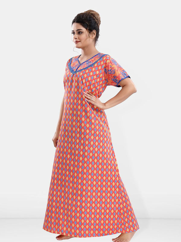 Be You Pure Cotton Printed Maxi Nightdress