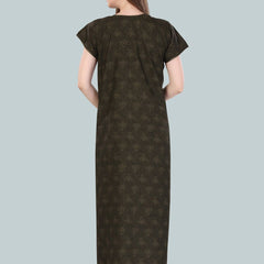 Be You Green Printed Maxi Nightdress