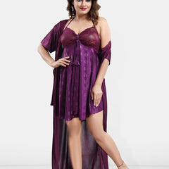 Be You Satin Wrap Nightdress With Robe