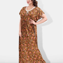 Be You Floral Printed Satin Maxi Kaftan Nightdress
