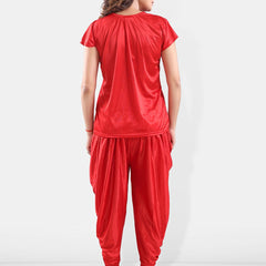Be You V-Neck Satin Night Suit With Robe