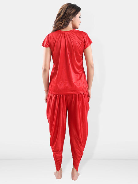 Be You V-Neck Satin Night Suit With Robe