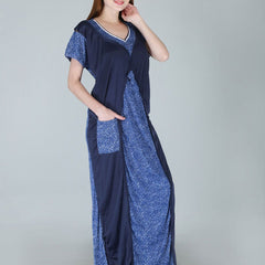 Be You Women Printed Satin Maxi Nightdress
