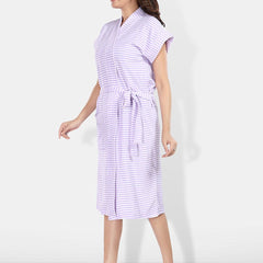Be You Women Printed Cotton Anti-bacterial Super Soft Bath Robe With Belt