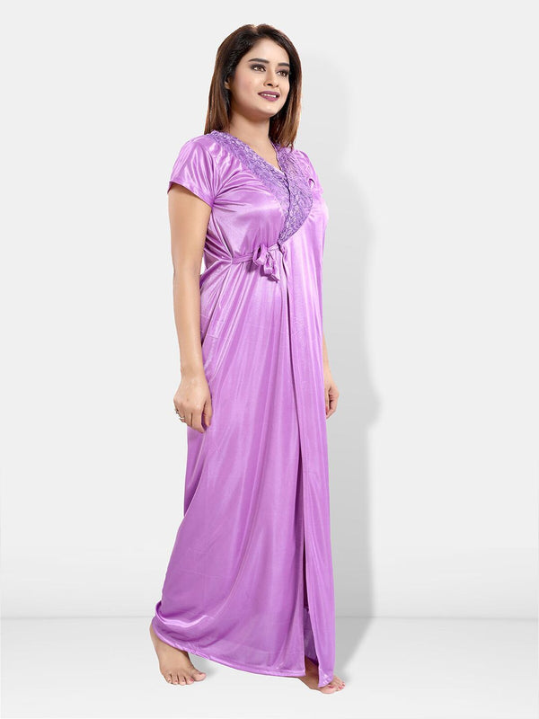 Be You 6 Pieces Satin Maxi Nightwear Set