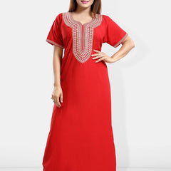 Be You Cotton Embroidered Maxi Nightdress