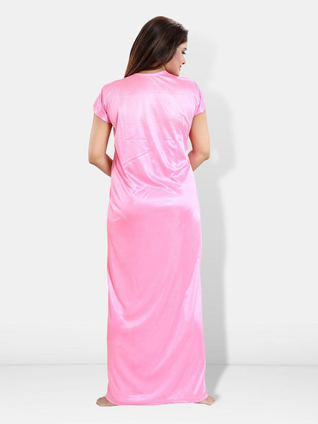 Be You Pack Of 4 Satin Maxi Wrap Nightdress With Lingerie Set