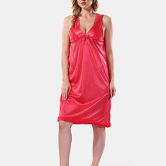 Be You V-Neck Lace Up Details Satin Maxi Nightdress With Robe