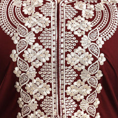 Be You Ethnic Motifs Embroidered Maxi Nightdress
