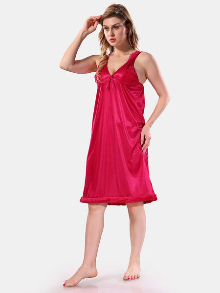 Be You V-Neck Long Sleevs Satin Maxi Nightdress With Robe