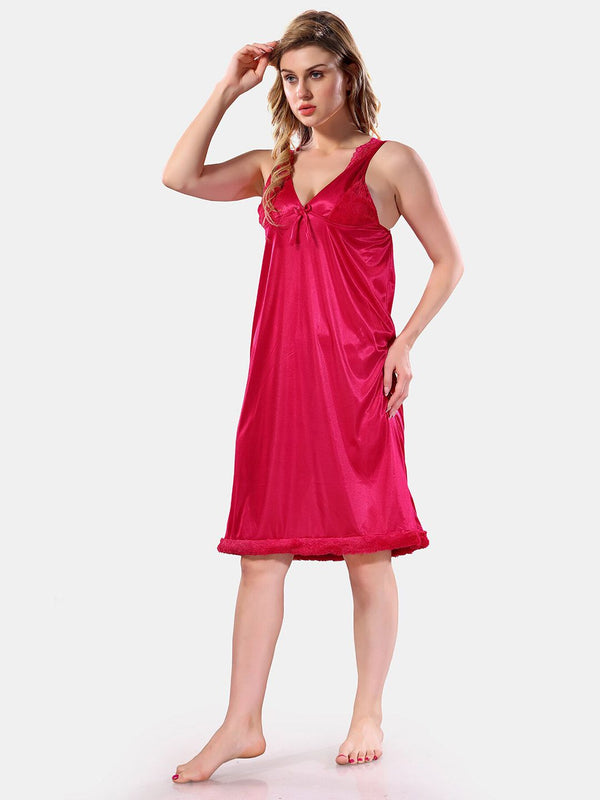 Be You V-Neck Long Sleevs Satin Maxi Nightdress With Robe