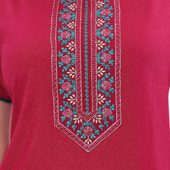 Be You Pink Embroidered Maxi Nightdress