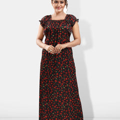 Be You Floral Printed Satin Maxi Nightdress