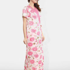 Be You Printed V-Neck Satin Maxi Wrap Nightdress