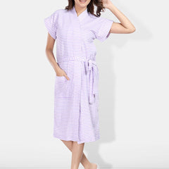 Be You Women Printed Cotton Anti-bacterial Super Soft Bath Robe With Belt