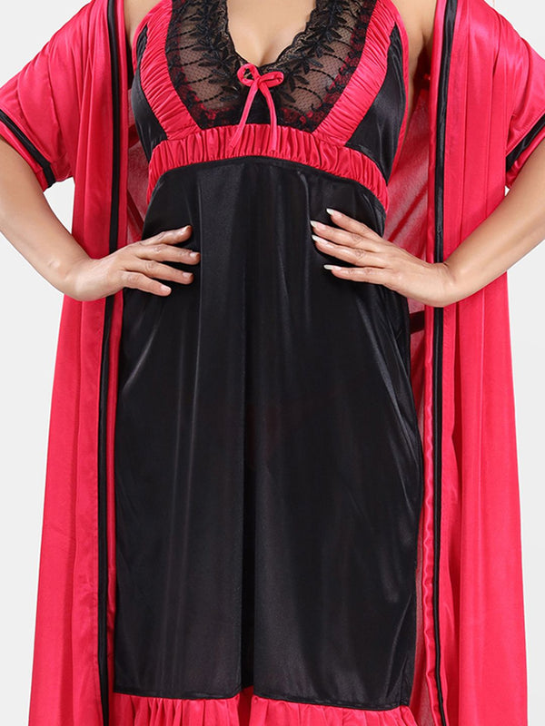 Be You Satin Wrap Nightdress With Robe