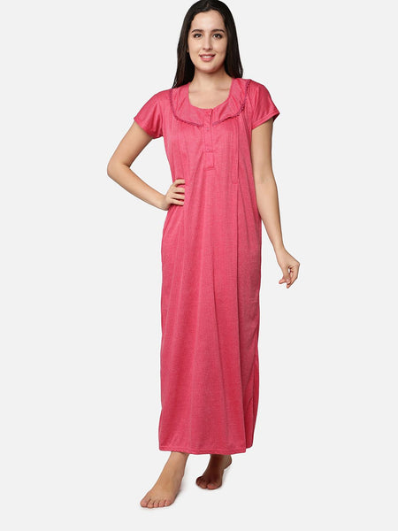 Be You Women Solid Pack Of 2 Maxi Nightdress