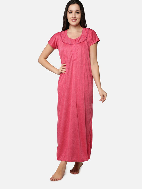Be You Women Solid Pack Of 2 Maxi Nightdress
