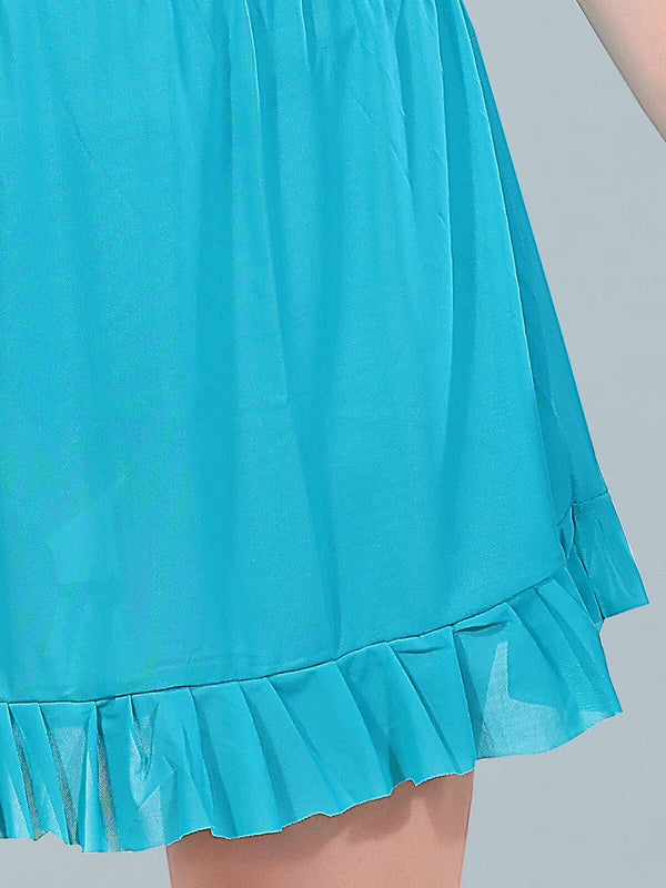 Be You Turquoise Blue Net Baby Doll
