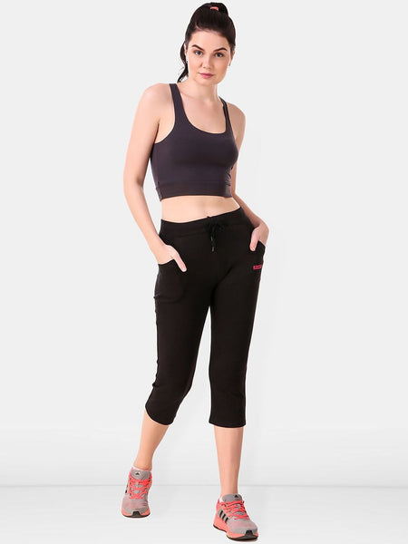 Be You Women Solid Three Fourth-Length Gym Tights
