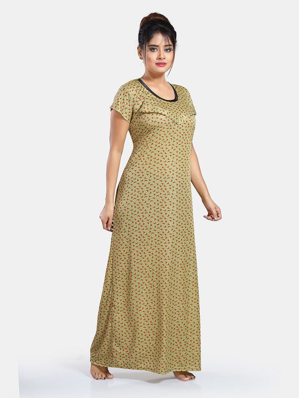 Be You Floral Printed Satin Maternity Maxi Sweat Nightdress