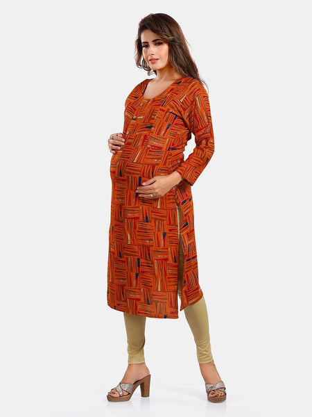 Be You Abstract Printed Round Neck Kurta