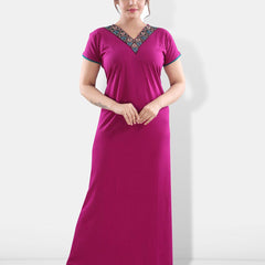 Be You Floral Embroidered V-Neck Maxi Nightdress