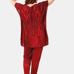 Be You Geometric Printed Satin Night Suit