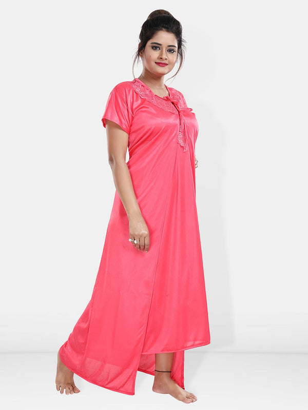 Be You Maxi Satin Wrap Nightdress With Robe